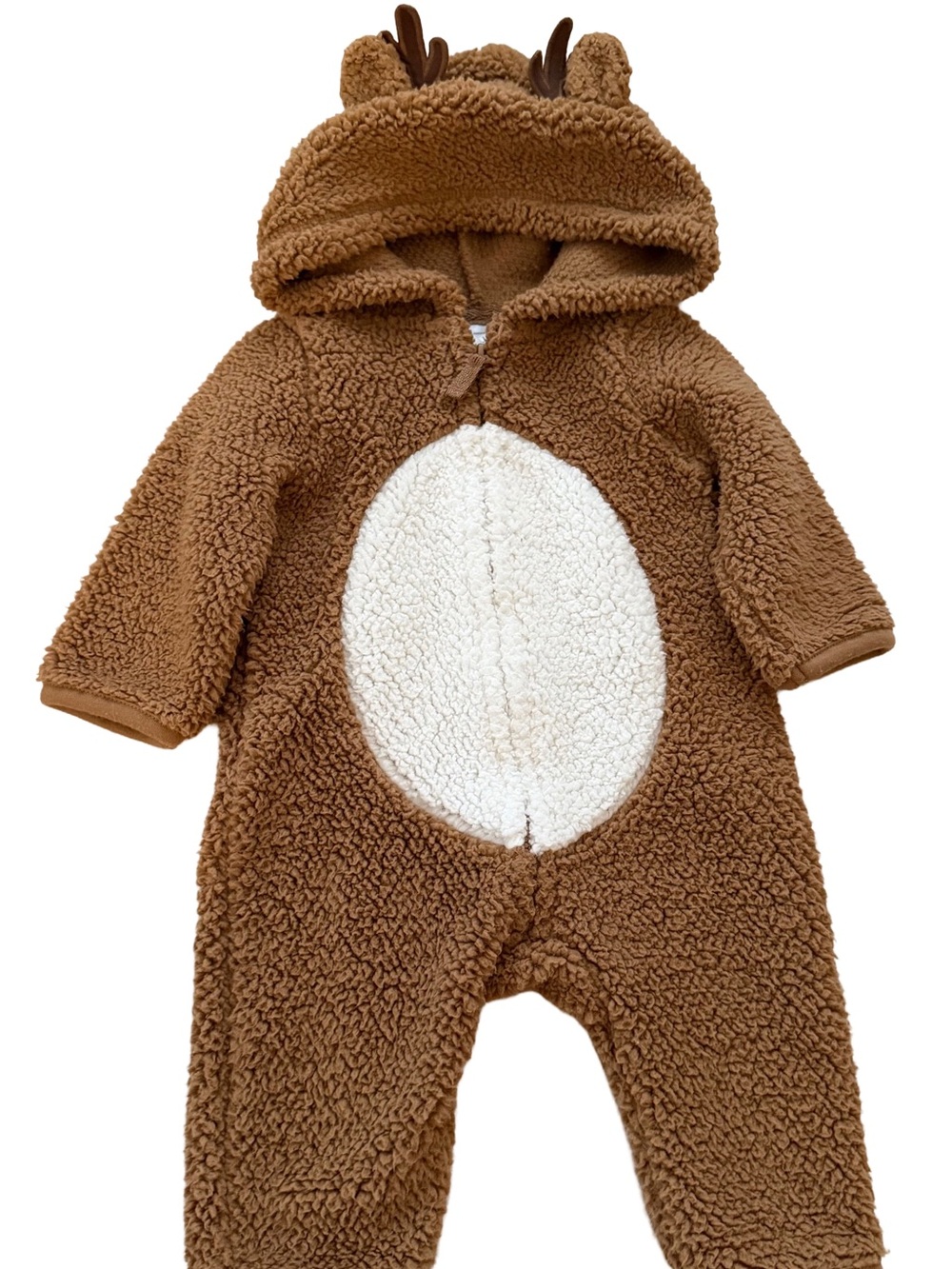 Carter’s Reindeer Sherpa Fleece Bunting 3M EUC